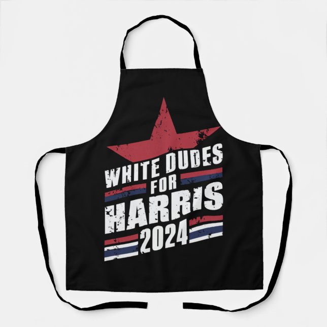White Dudes For Kamala Harris 2024 Apron (Front)