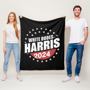 White Dudes For Kamala Harris 2024 Election Fleece Blanket