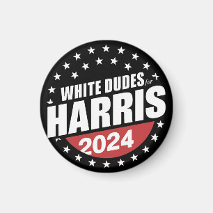 White Dudes For Kamala Harris 2024 Election Magnet