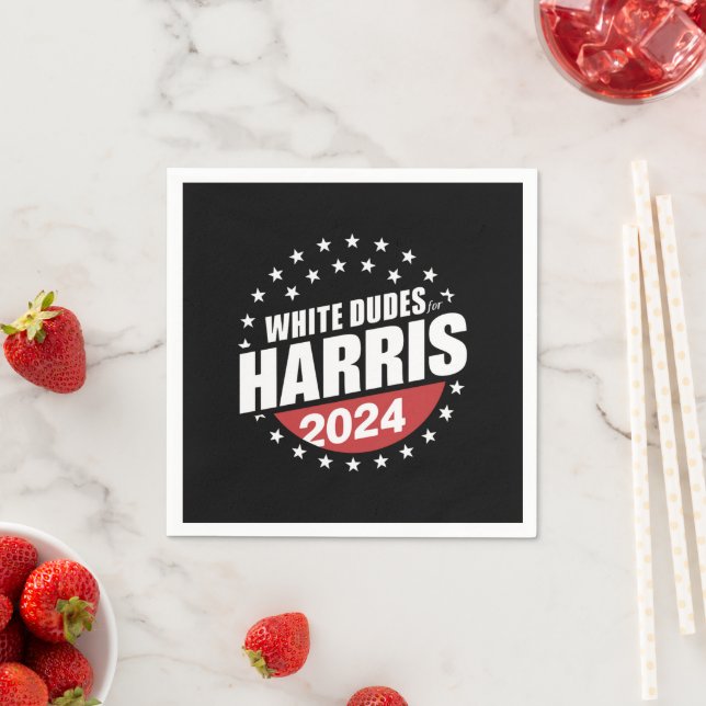 White Dudes For Kamala Harris 2024 Election Napkin (Insitu)