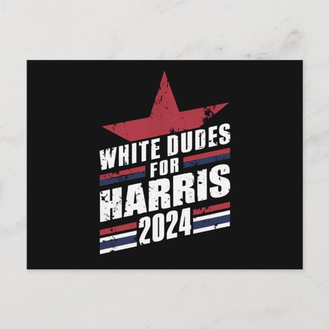 White Dudes For Kamala Harris 2024 Postcard (Front)