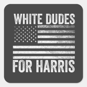 White Dudes For Kamala Harris 2024 Square Sticker