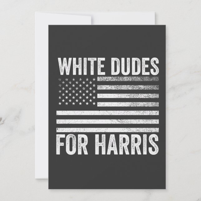 White Dudes For Kamala Harris 2024 Thank You Card (Front)