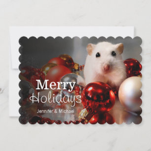 White dwarf hamster Pompon Holiday Card