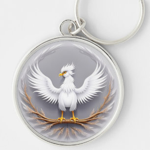 White Eagle in Flight Key Ring