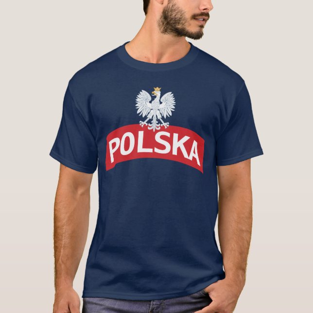 White Eagle on Polska Arc T-Shirt (Front)