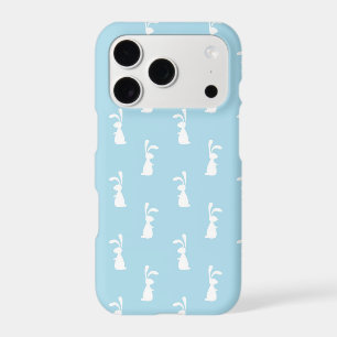 White Easter Bunny Rabbit Ears Pastel Blue Spring