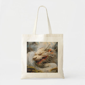 White Eastern Dragon Tote Bag
