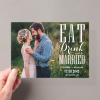 White Eat Drink and Be Married Calligraphy Photo