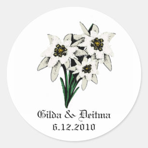 White Edelweiss Wedding Stickers