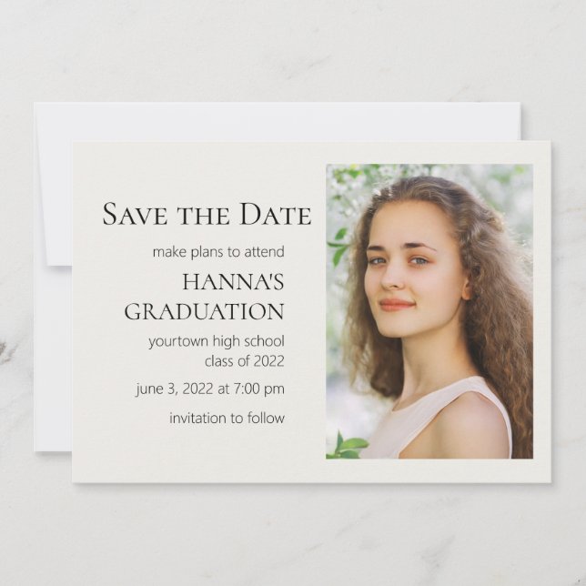 White Editable Colour Photo Graduation  (Front)