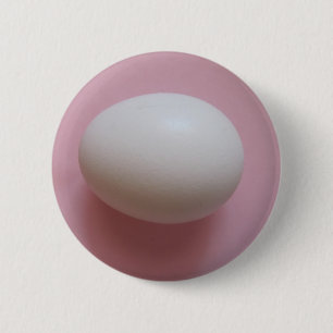 White Egg 6 Cm Round Badge