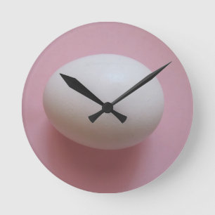 White Egg Round Clock