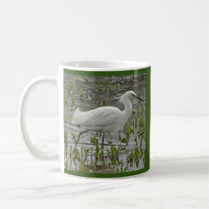 White Egret Photo Nature Theme Elegant Wading Bird Coffee Mug