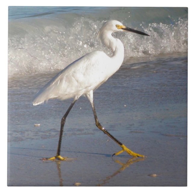 White Egret Tile (Front)