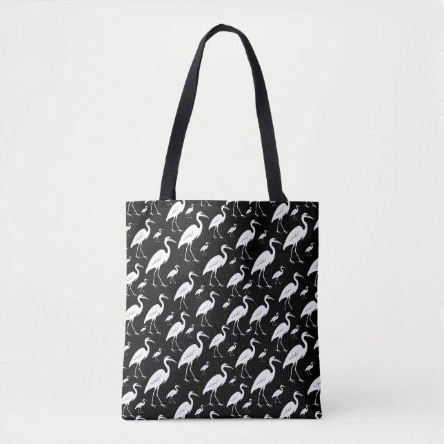 White egrets birds  tote bag (Front)