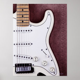 White Electric Guitar 2 Poster
