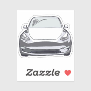 White Electric Vehicle SUV Car Drawing