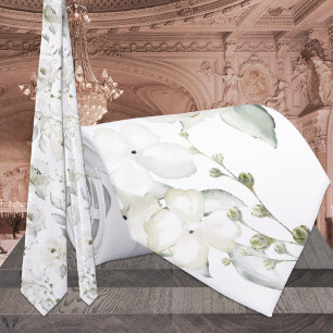 White Elegance First Spring Florals Wedding Tie