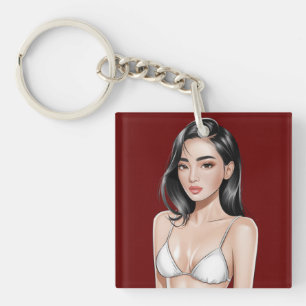 White Elegance Keychain