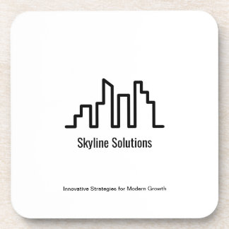 White Elegant Cork Back Branded Coasters Set of 6