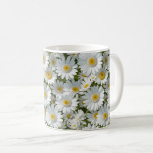 White Elegant Daisies Coffee Mug