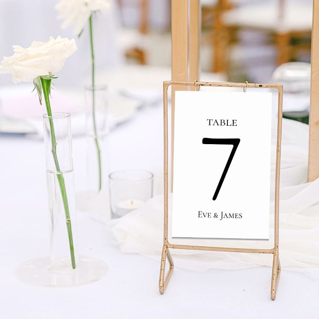 White Elegant Font Modern Formal Wedding Table Number (Creator Uploaded)
