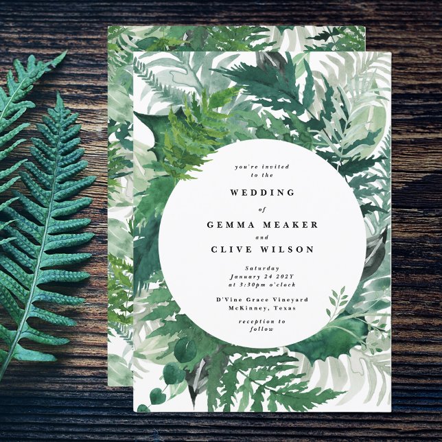 White Elegant Hand Drawn Botanical Wedding Invitat Invitation (Creator Uploaded)