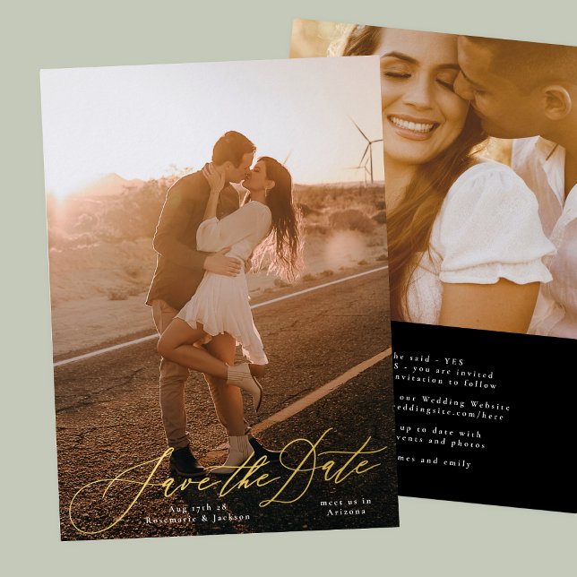 White Elegant Photo The Wedding Gold Save The Date (Creator Uploaded)
