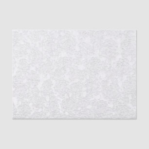 White Elegant Succulent Pattern Decoupage Tissue Paper