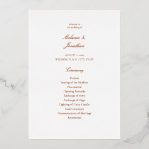 White Elegant Wedding Ceremony Program