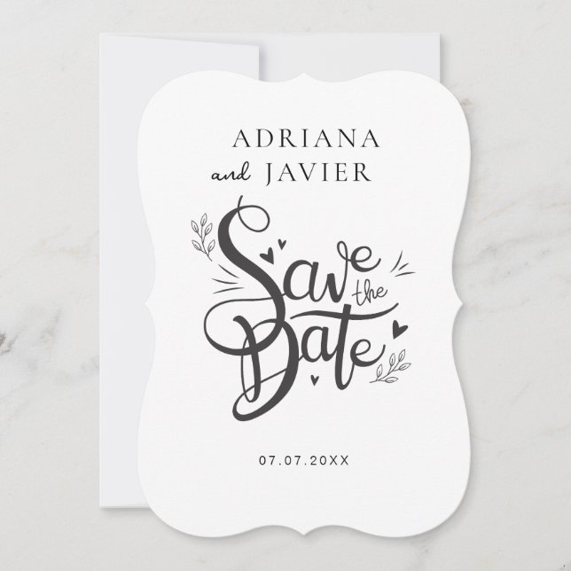 White Elegant Wedding Invite Minimalist (Front)