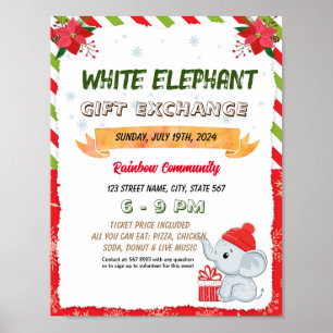 White Elephant Auction Night  template Poster