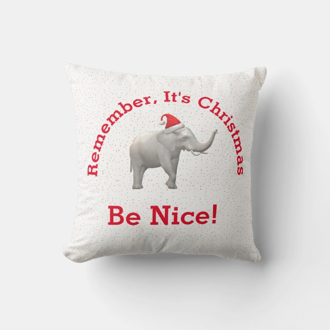 White Elephant/ Baby Jesus Throw Pillow (Front)