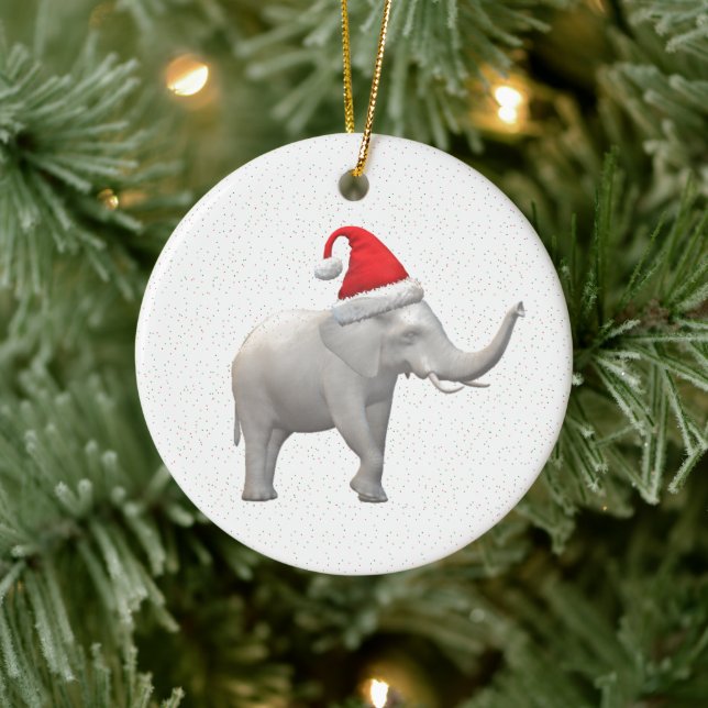 White Elephant  Ceramic Ornament (Tree)