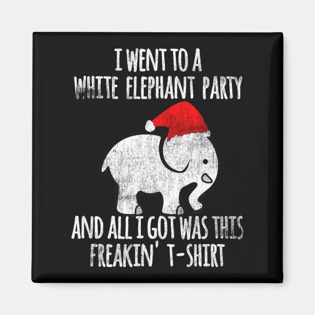 White Elephant Christmas Fun Gift Exchange Contest Magnet (Front)