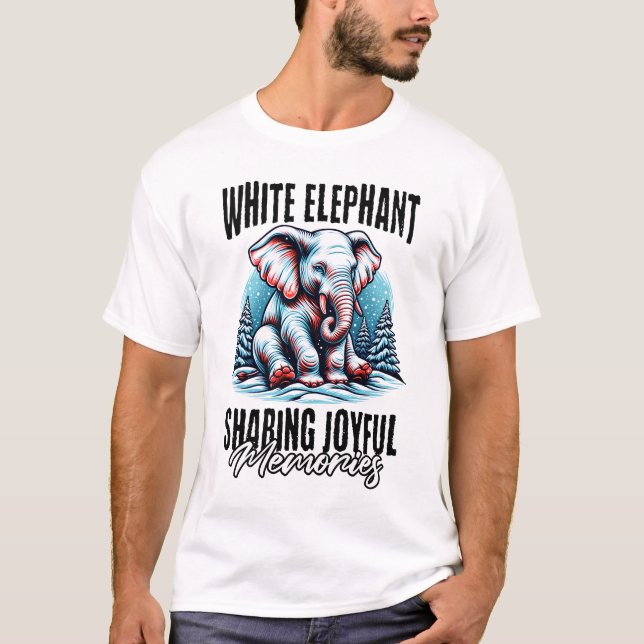White Elephant Christmas Memories Winter Snow T-Shirt (Front)