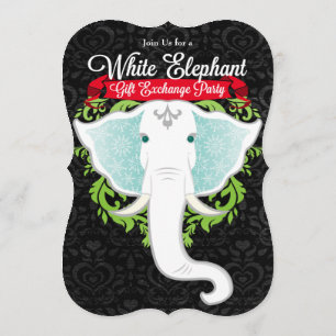 White Elephant Custom Holiday Party Invitations