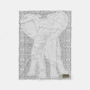 White Elephant Dotted Fleece Blanket