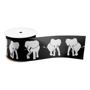 White Elephant Gift Exchange Black and White Satin Ribbon