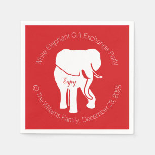 White Elephant Gift Exchange Christmas Party Napkin