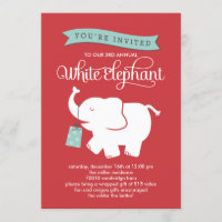 White Elephant Gift Exchange Holiday Party Invite