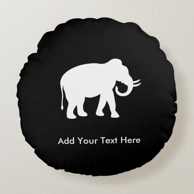 White Elephant Gift Exchange Party Round Cushion (Front)