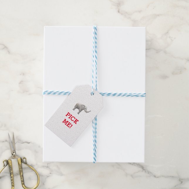 White Elephant Gift Tag (With Twine)