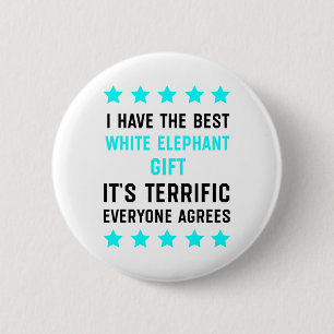 White Elephant Gifts Funny Adult  6 Cm Round Badge
