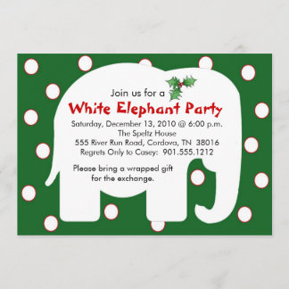 White Elephant Holiday Party Invitations