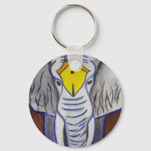White Elephant Key Ring