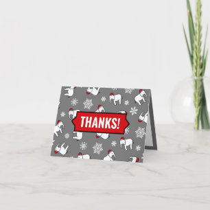 White Elephant Party Christmas (Grey) Thank You Card