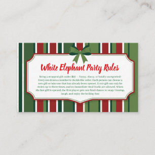 White Elephant Party Rules Card   Funny & Elegant 