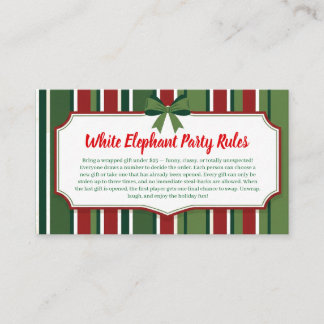 White Elephant Party Rules Card | Funny & Elegant 